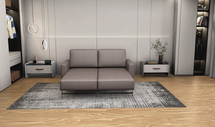 Nova Queen Leather Sleeper Sofa | Cloud Fold Mechanism | Track Arms | Gio Italia