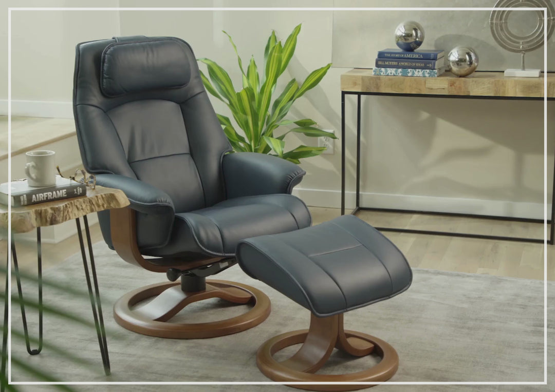 Admiral R Recliner Chair | Foot Stool | Swivel Base | Fjords