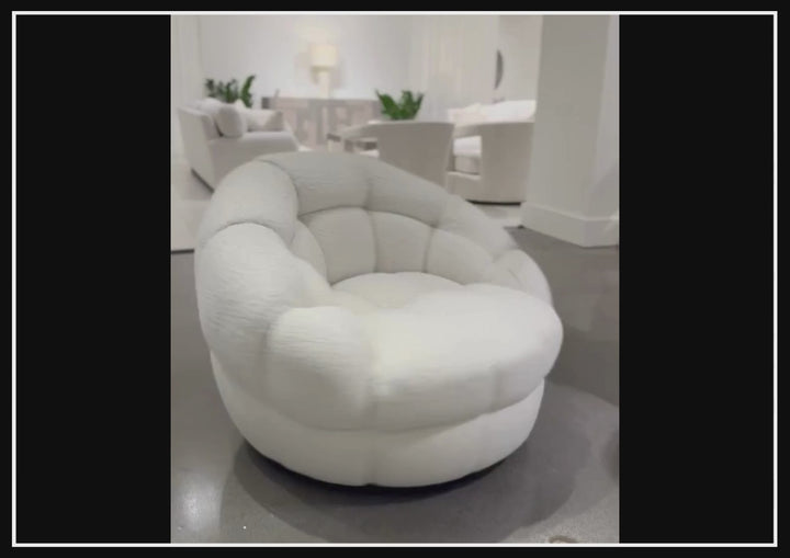 Coco Fabric Swivel Chair | Deep Channel Tufting | 360 Degree Swivel | Bernhardt