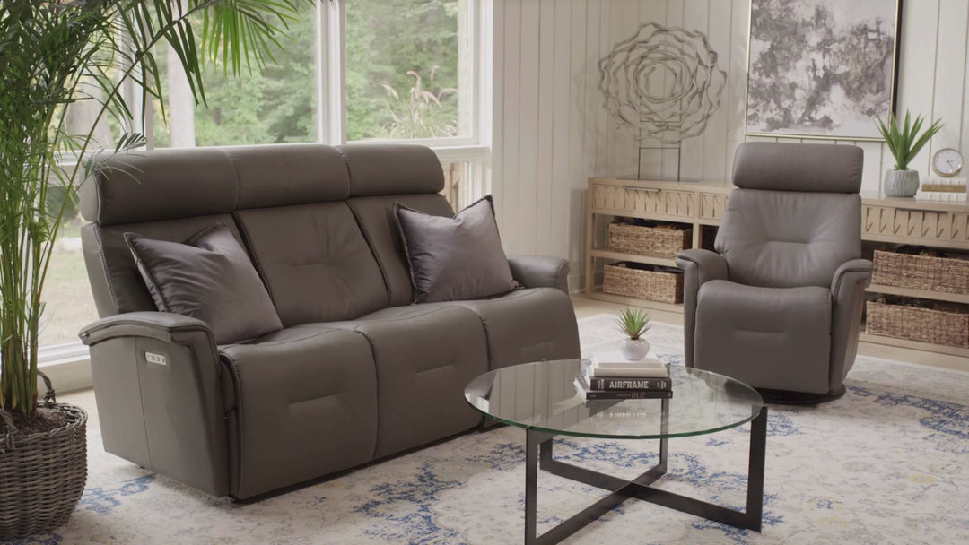 Fjords Rome Motorized Leather 3-Seater Sofa with Space-Saving Wall-Saver Design