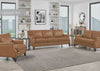 Hydeline Camano Leather Loveseat With Nail-Head Finish