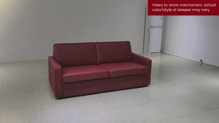 Klaussner Leon Queen Leather Sleeper Sofa With Easy Open Mechanism