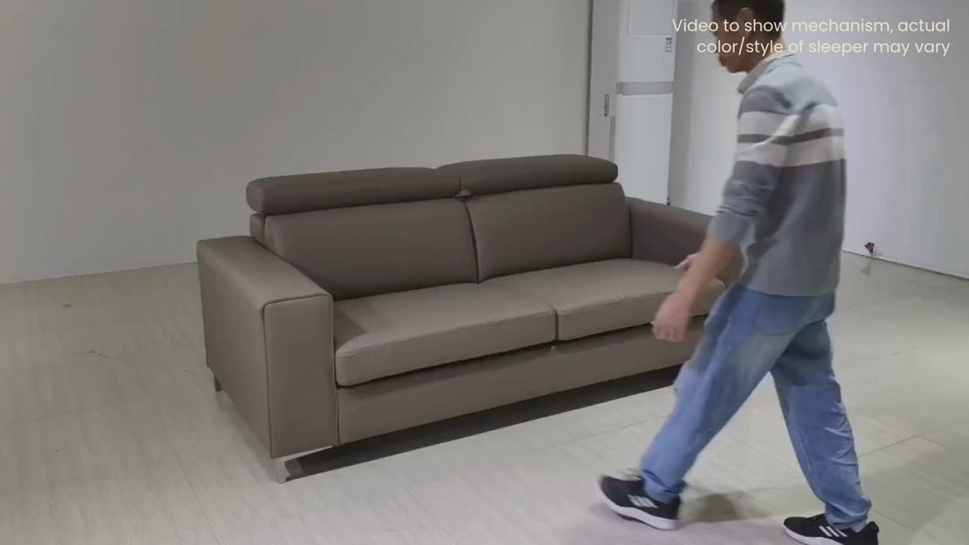 Klaussner Paris Leather Sleeper Sofa with Easy Open mechanism