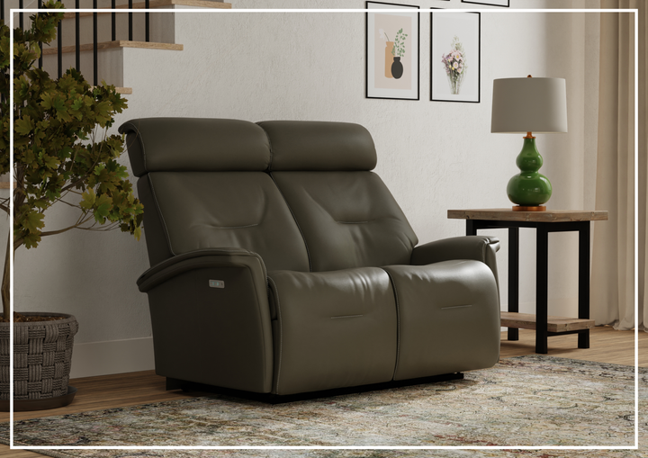 Fjords Rome Leather Power Reclining Loveseat featuring Wall-Saver Mechanism