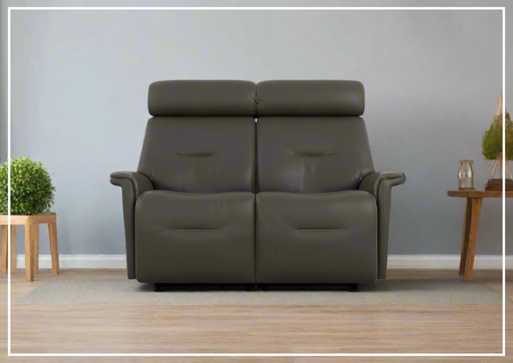 Fjords Rome Leather Power Reclining Loveseat featuring Wall-Saver Mechanism