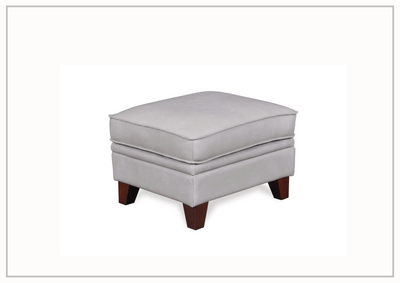 Gio Italia Samson Gray Leather Ottoman-Jennihome