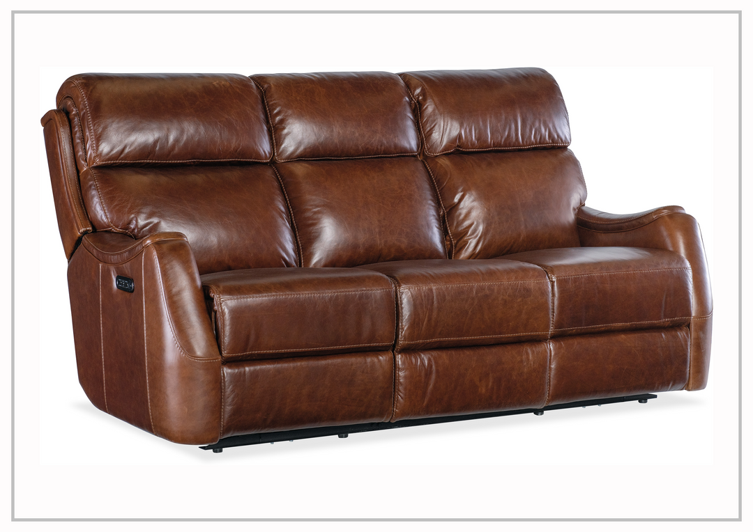 Hooker Furniture Harlan Leather Sofa with Zero Gravity Power Recliner-Jennihome