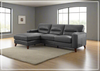 Elm L-Shape 3-Seater Leather Sectional Sofa with Modern Design-Jennihome