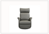 Gio Italia Tessa Gray Leather Recliner Chair with Swivel Base-Jennihome