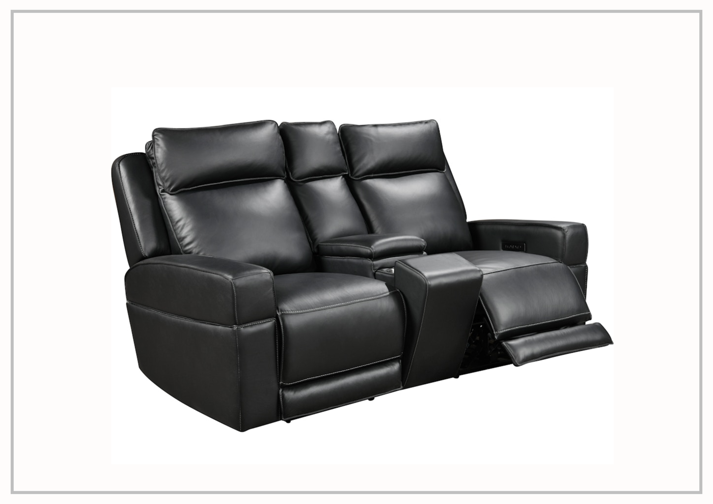 Gio Italia Vault Black Leather 2-Seater Power Reclining Sofa-Jennihome