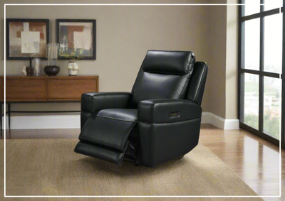 Gio Italia Vault Black Leather Recliner Chair-Jennihome