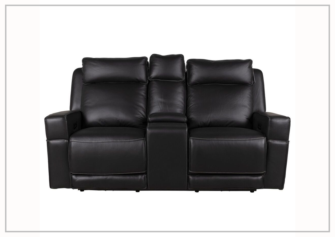 Gio Italia Vault Black Leather 2-Seater Power Reclining Sofa-Jennihome