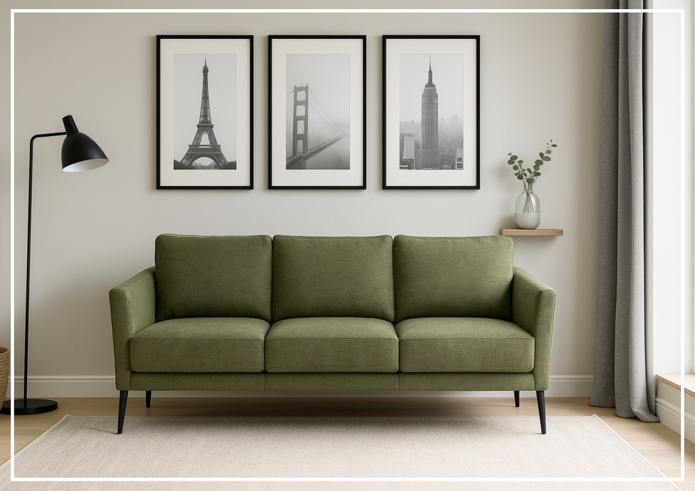 Viola Fabric Sofa | 3 Seater | Wenge Legs | Luonto-Jennihome