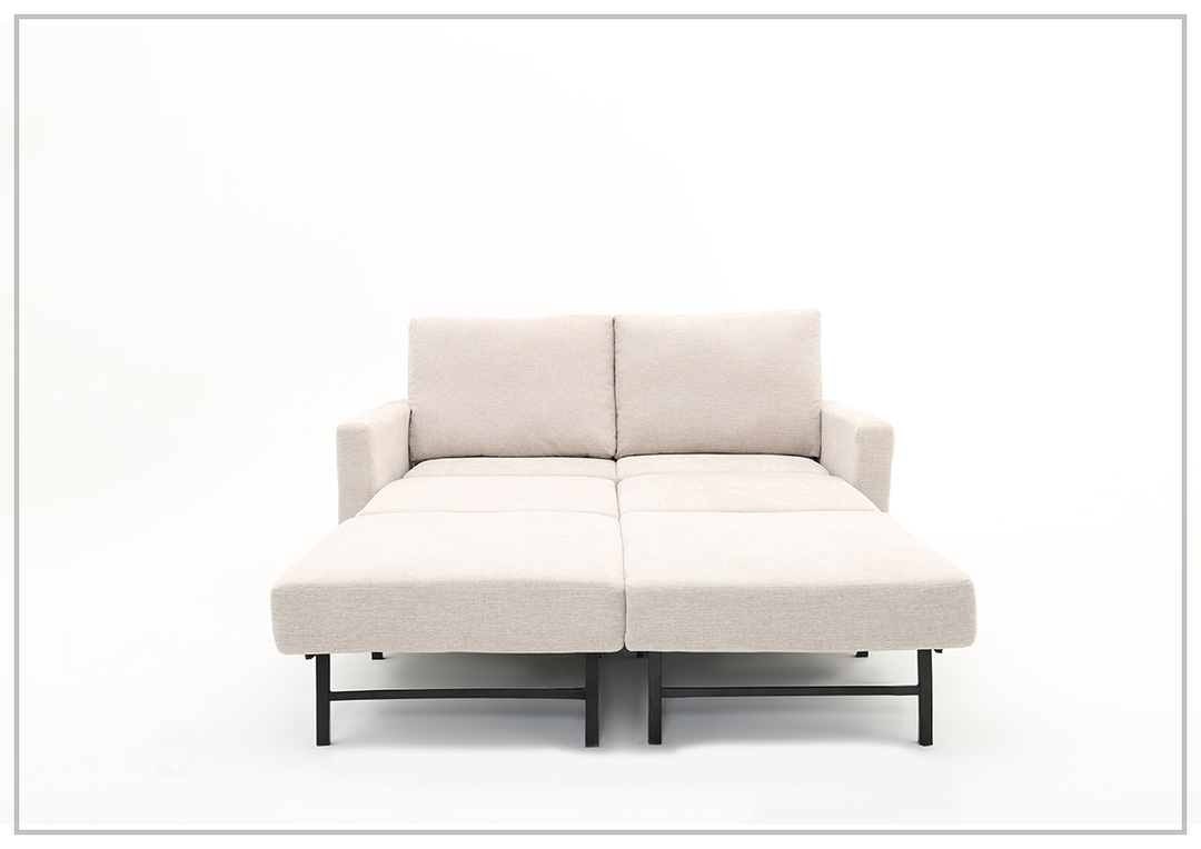 Nova Queen Fabric Sleeper Sofa With Wood and Chrome Legs -sofabed