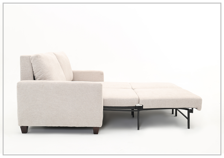 Nova Queen Fabric Sleeper Sofa With Wood and Chrome Legs -sofabed