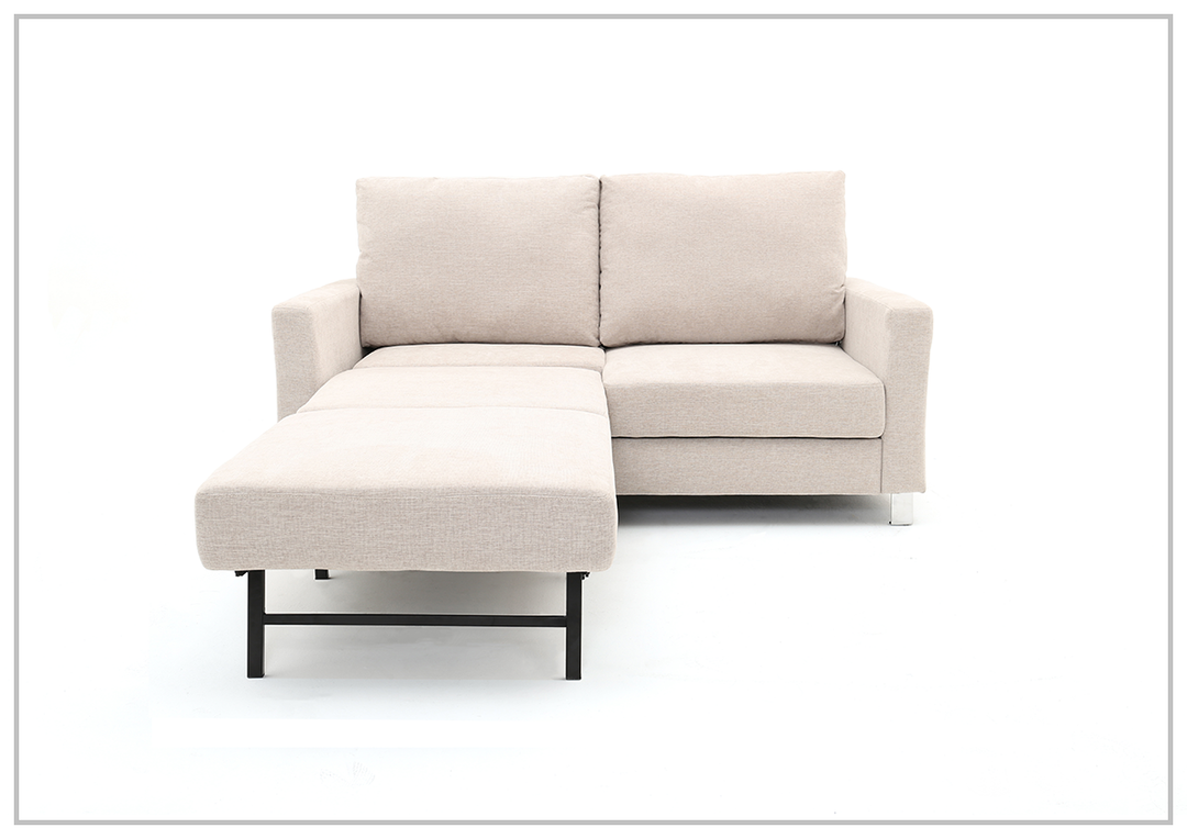 Nova Queen Fabric Sleeper Sofa With Wood and Chrome Legs -sofabed