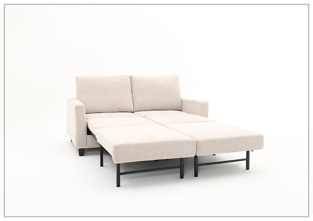 Nova Queen Fabric Sleeper Sofa With Wood and Chrome Legs -sofabed