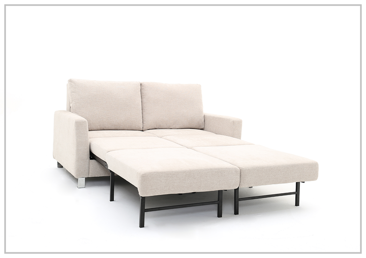 Nova Queen Fabric Sleeper Sofa With Wood and Chrome Legs -sofabed