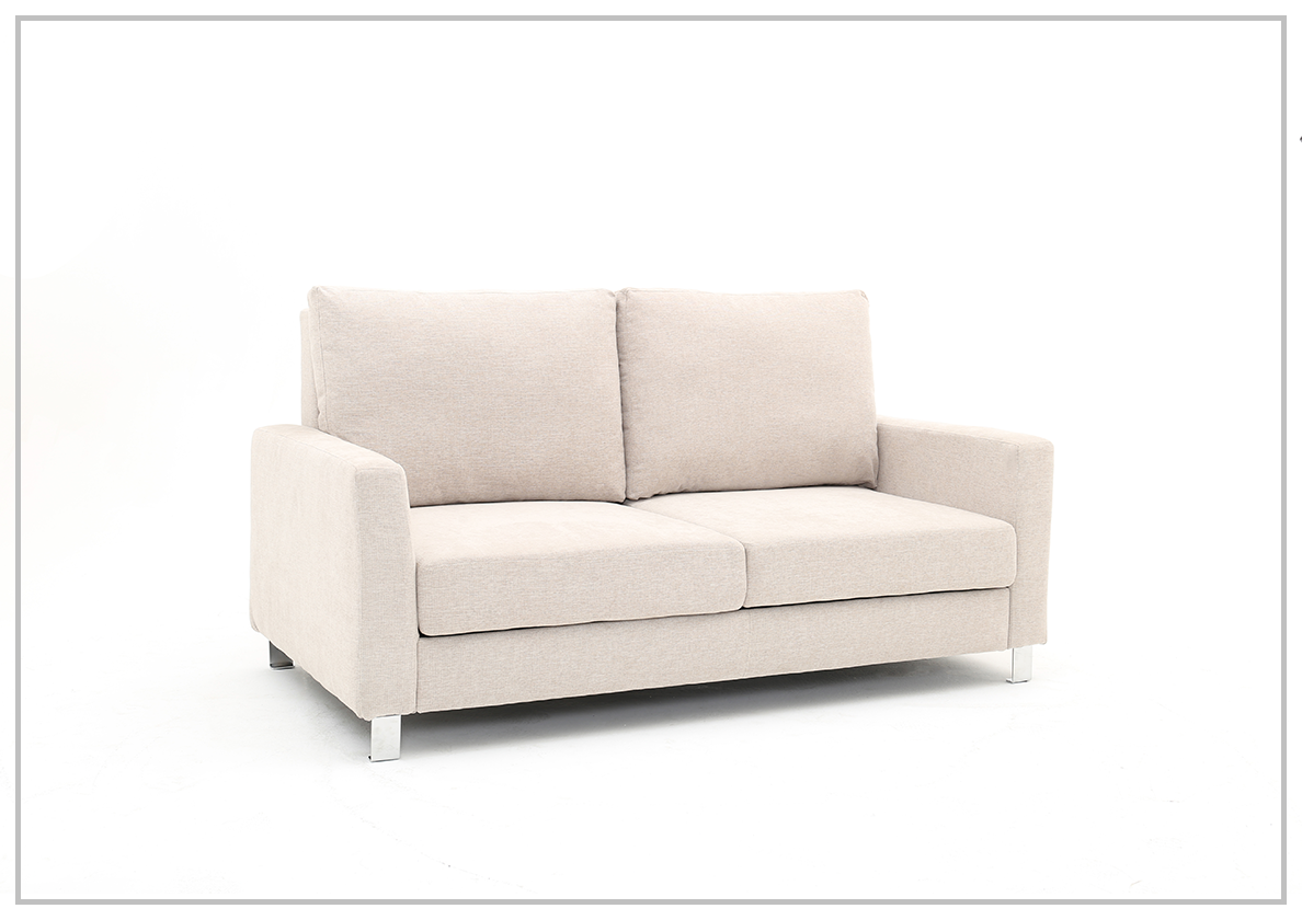 Nova Queen Fabric Sleeper Sofa With Wood and Chrome Legs -sofabed