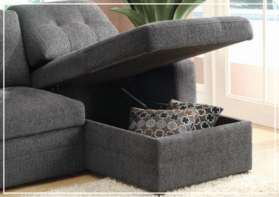 Gus 2-Piece Sleeper Sectional in Gray