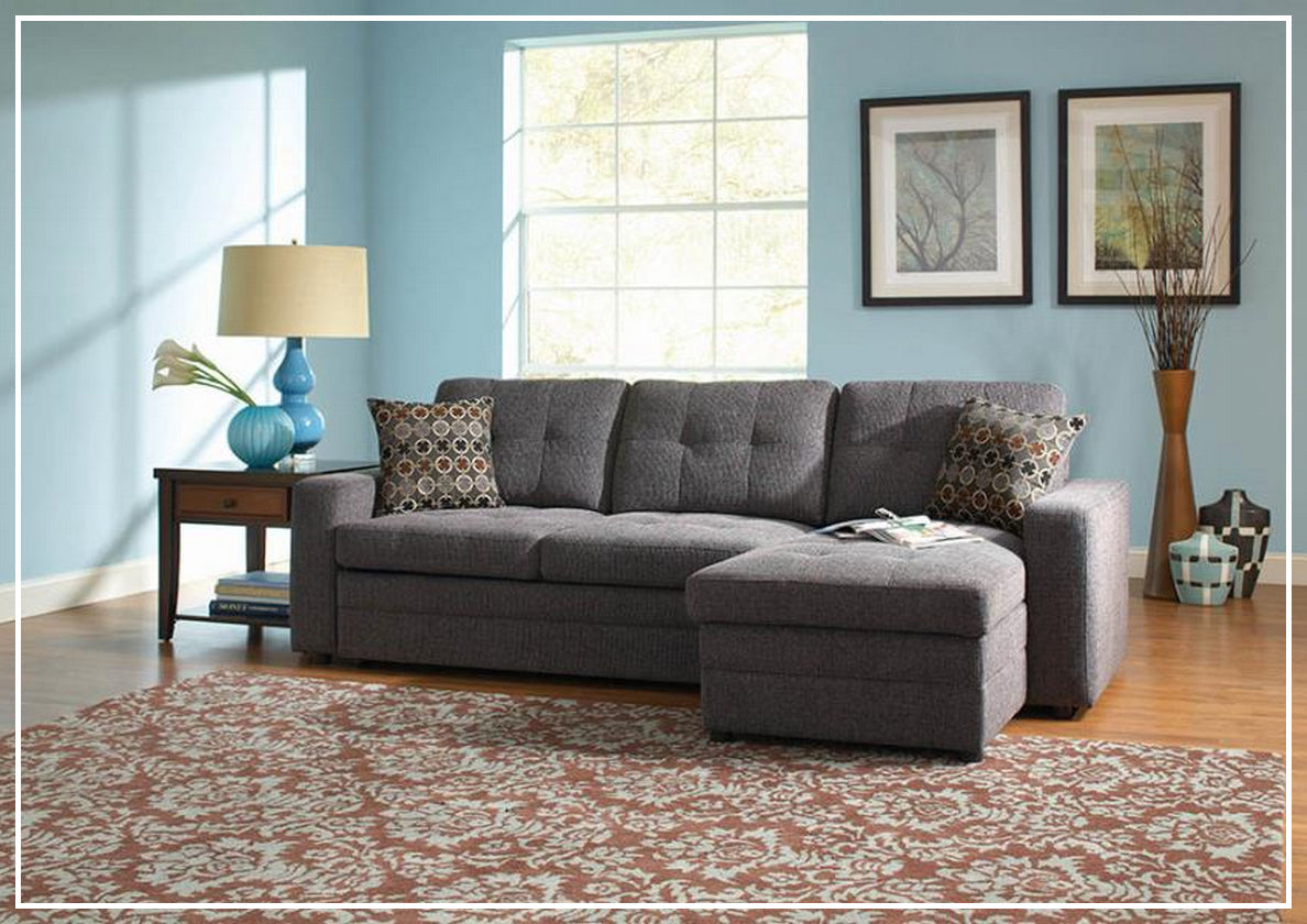 Gus 2-Piece Sleeper Sectional in Gray