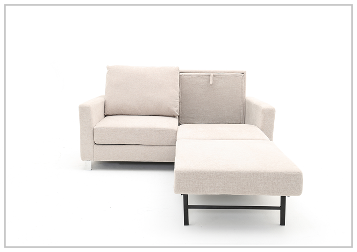 Nova Queen Fabric Sleeper Sofa With Wood and Chrome Legs -sofabed