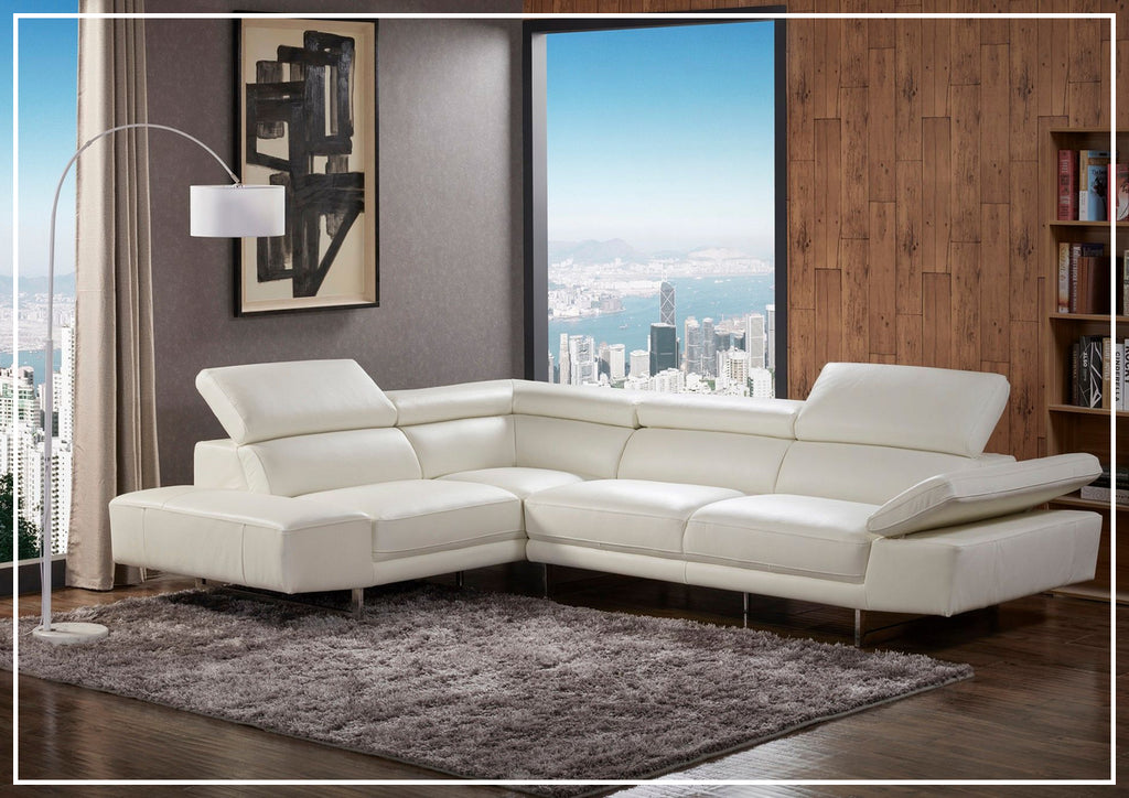 Preston Italian Leather Sectional Right Hand Facing