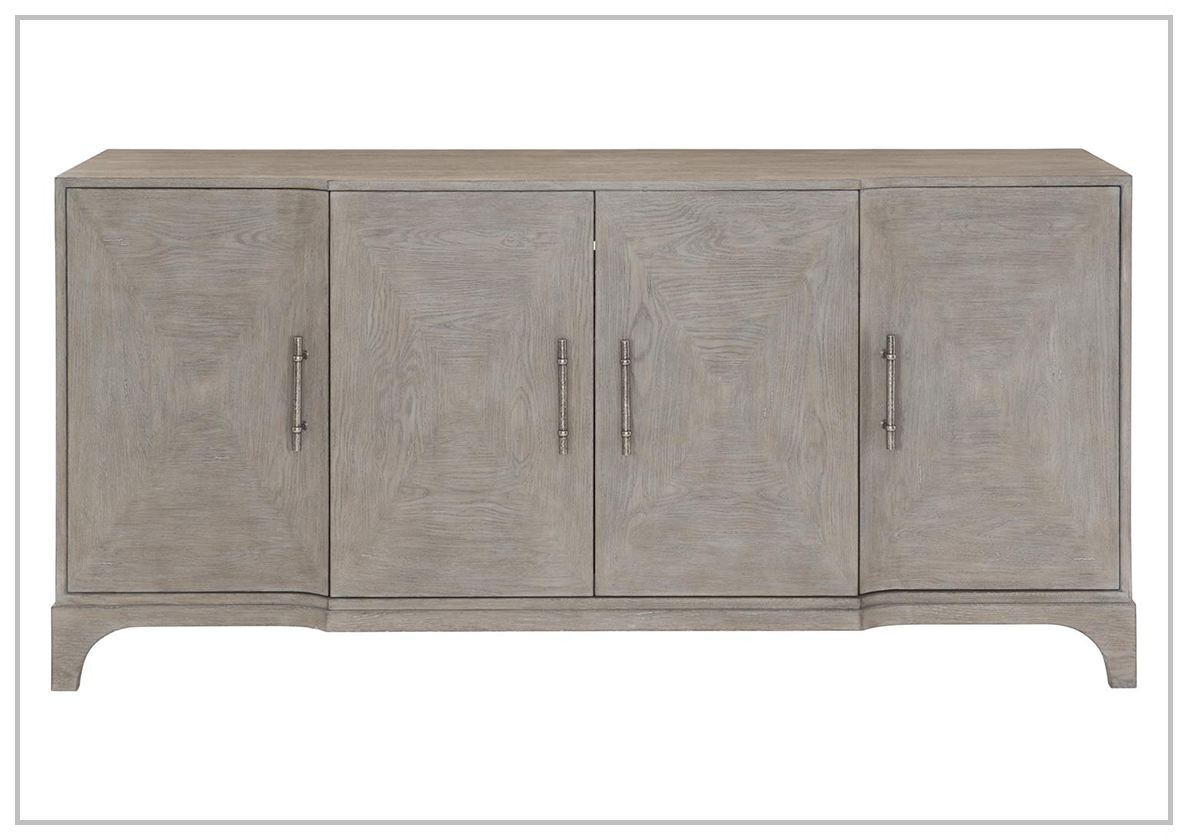 Albion Oak Wood Buffet Table with Pewter Finish