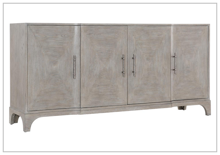 Bernhardt Albion Oak Wood Buffet Table in Pewter Finish