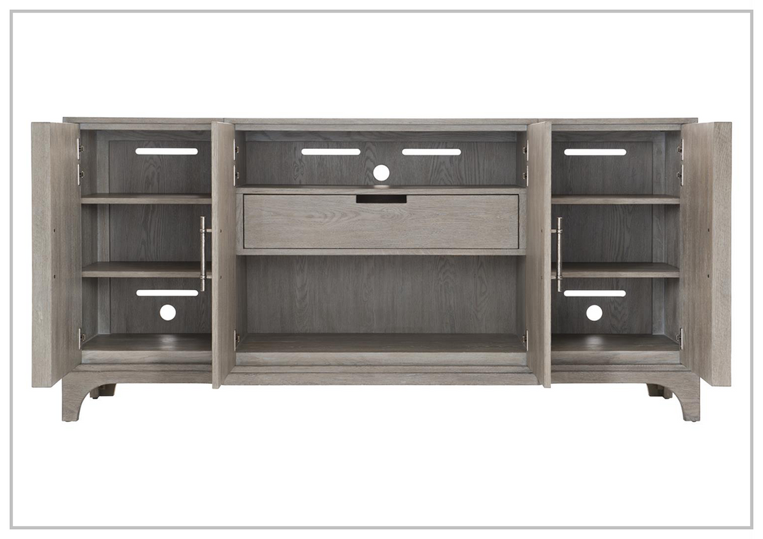 Bernhardt Albion Oak Wood Buffet Table in Pewter Finish