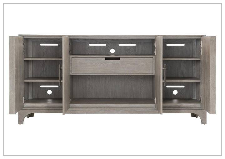 Bernhardt Albion Oak Wood Buffet Table in Pewter Finish