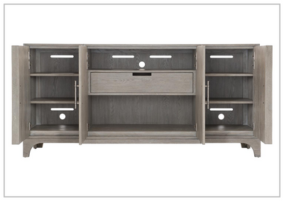 Albion Oak Wood One-Drawer Buffet Table in Pewter Finish
