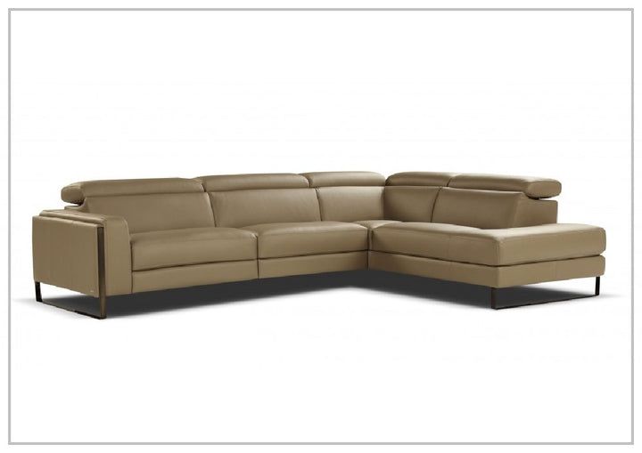 Pier Brown Leather Sectional Chaise Sofa-Jennihome