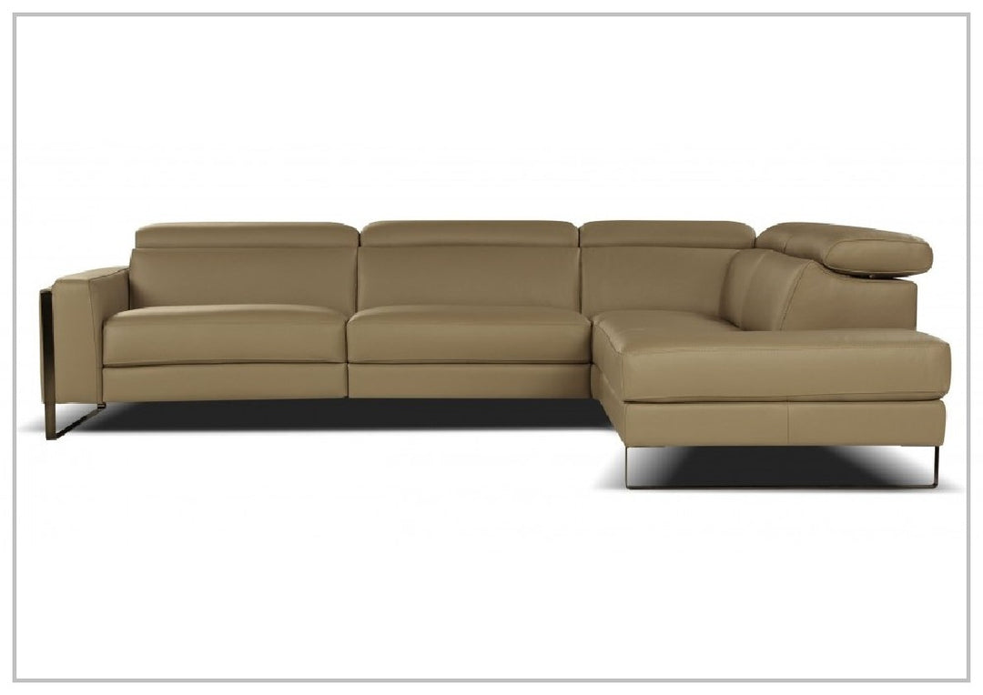 Pier Brown Leather Sectional Chaise Sofa-Jennihome