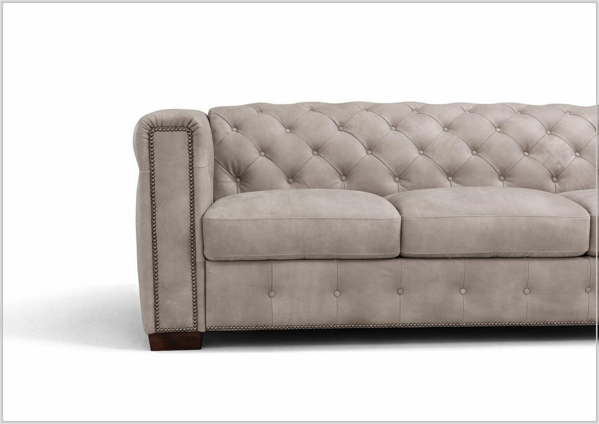 Digio Leather Callas 3-Seater Queen Sleeper Sofa in Gray