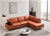 Decker sectional sofa in Orange with top grain leather