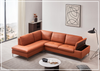 Decker Orange Italian Leather Sectional Sofa-Sectional Sofa-SOFABED