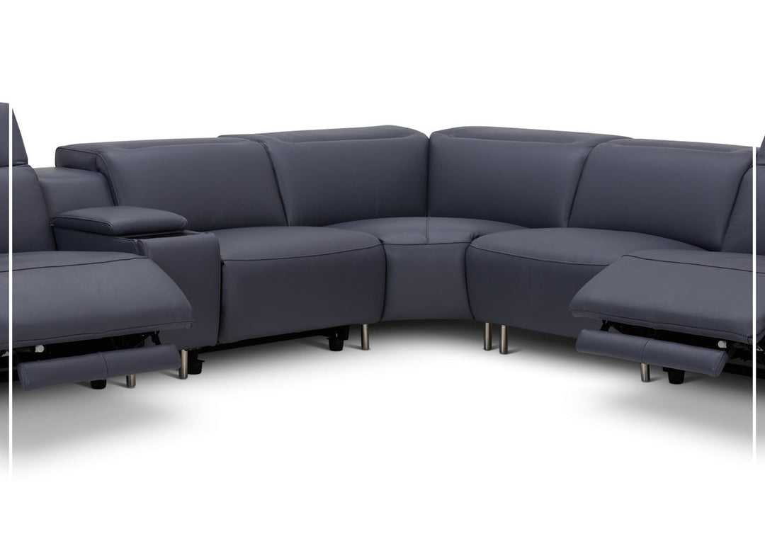 Picasso 6 Piece Italian Motion Reclining Sectional Sofa-SOFABED