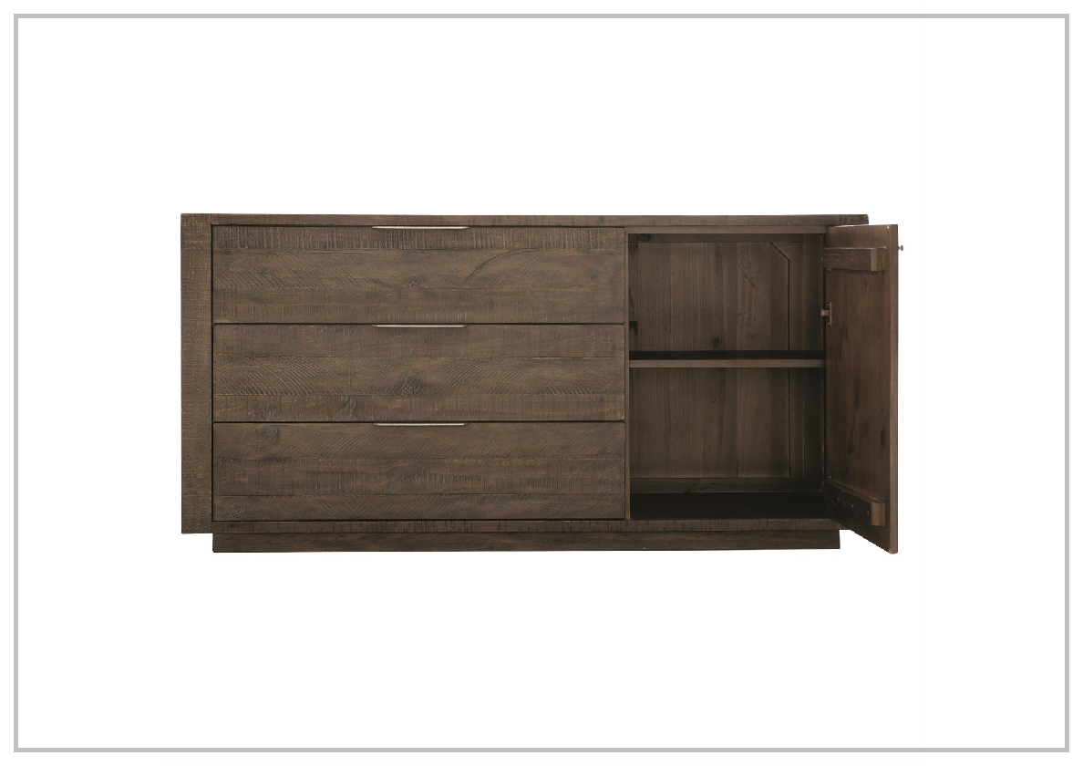 Payson 64'' Wide 3-Drawer Wooden Buffet in Sable Brown
