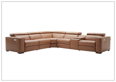 Aventura Power Reclining Sectional Sofa in White, Caramel, Gray, Blue Colors