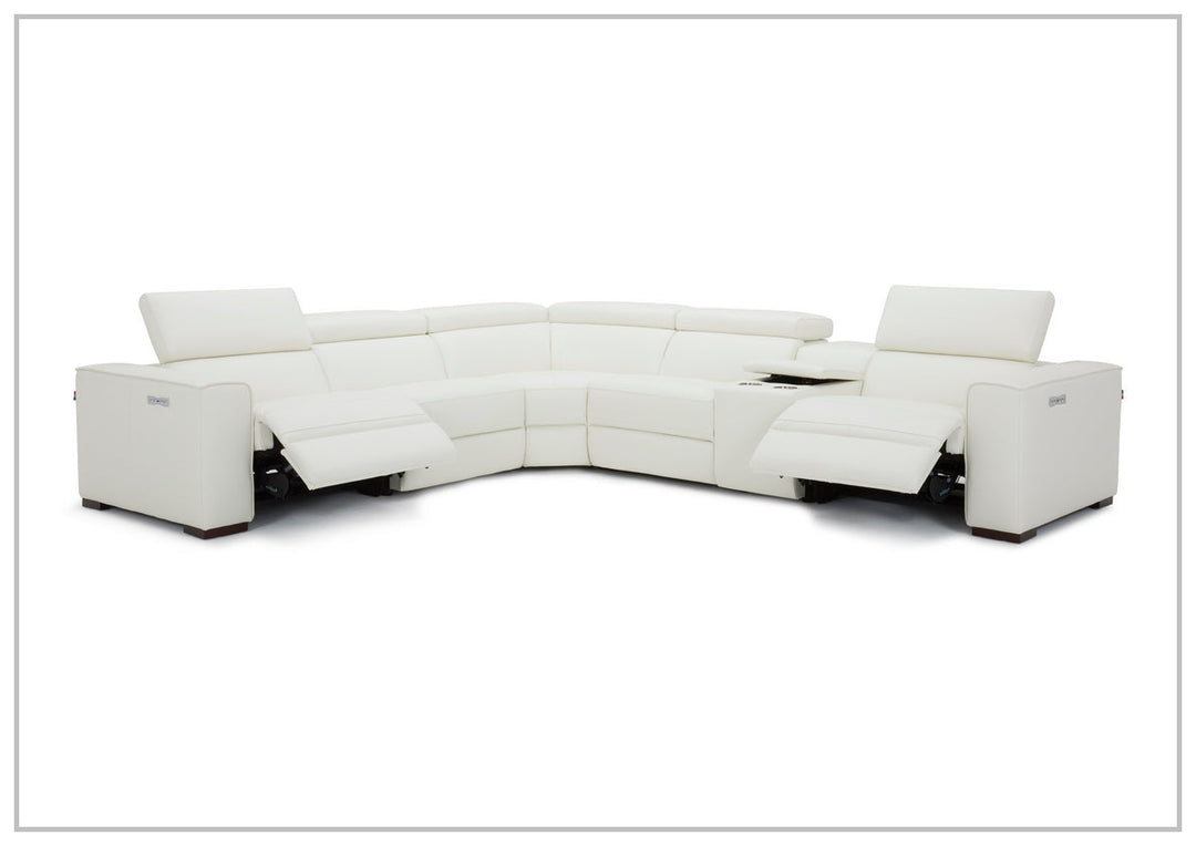 Gio Italia Aventura Power Reclining Leather Sectional Sofa