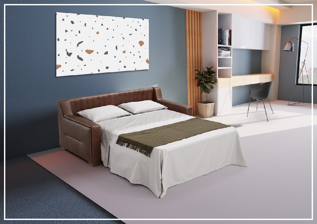 Leather queen sleeper hot sale sofa