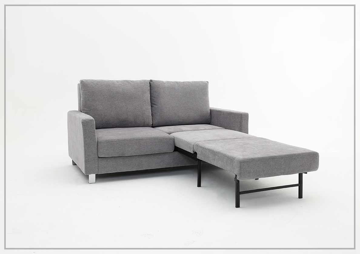 Nova Queen Fabric Sleeper Sofa With Wood and Chrome Legs -sofabed